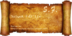 Sulyok Félix névjegykártya